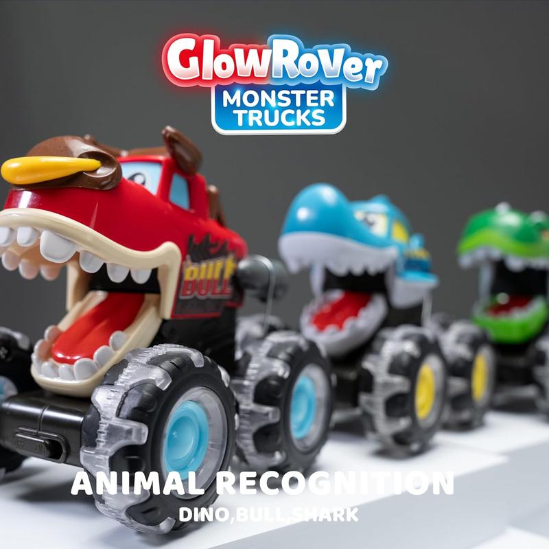 NEW - EARLY CHRISTMAS SALE Christmas Gift 3 Pack Monster Truck Toy, Motion Activated Light-Up Cars, Press & Go Cars for Boys Girls