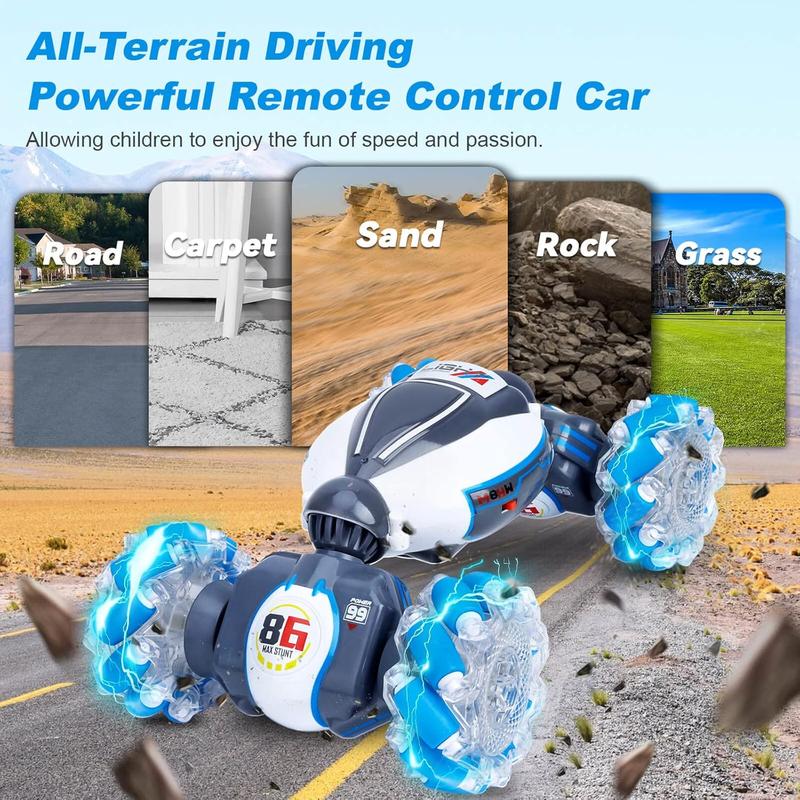 4WD Gesture Sensing RC Stunt Car - 360° Rotate, Off-Road Drift with Lights & Music, Remote Control Toy for Kids 6-12, Perfect Birthday & Xmas Gift