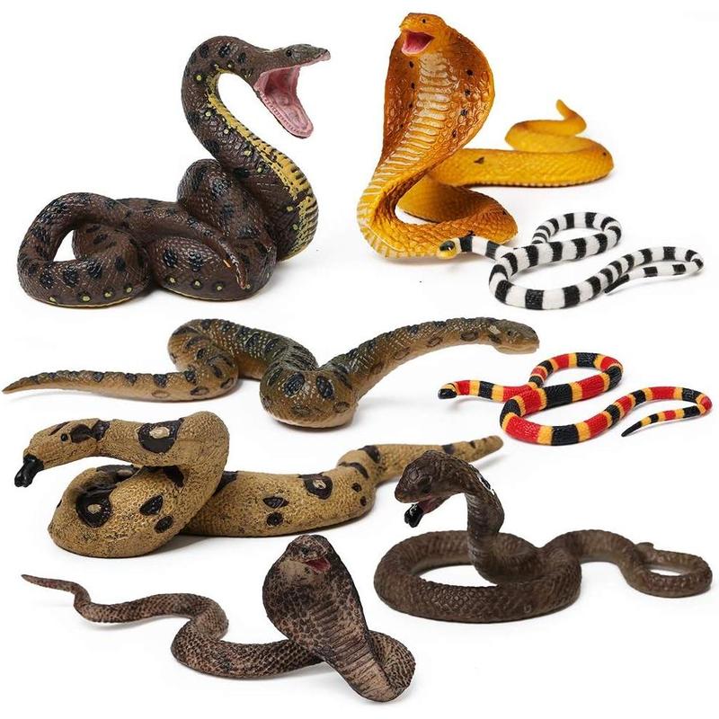 2pcs Realistic Fake Snakes Toy Rubber Snake Figure for Halloween Prank Props Fake Snake Scare Birds and Squirrels, Boa Constrictor Figurines (Pack of 2)