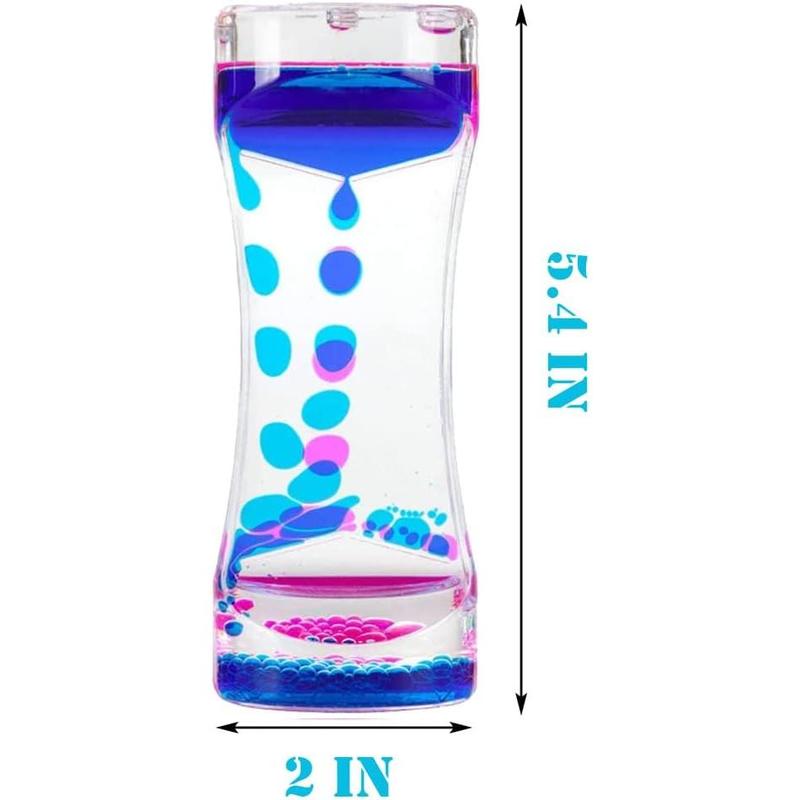 Liquid Motion Bubbler Timer Colorful Oil Hourglass Liquid Sensory Toys Activity Fidget Toy Calm Stress Relief Desk Toys Desk Decor for Adults and Teenager Fidget Water Timers 3 Pack