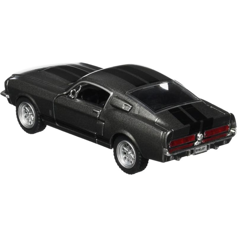 KiNSMART 1967 Ford Shelby Mustang GT500 Gray 1:38 Scale 5 Inch Die Cast Model Toy Race Car w Pullback Action