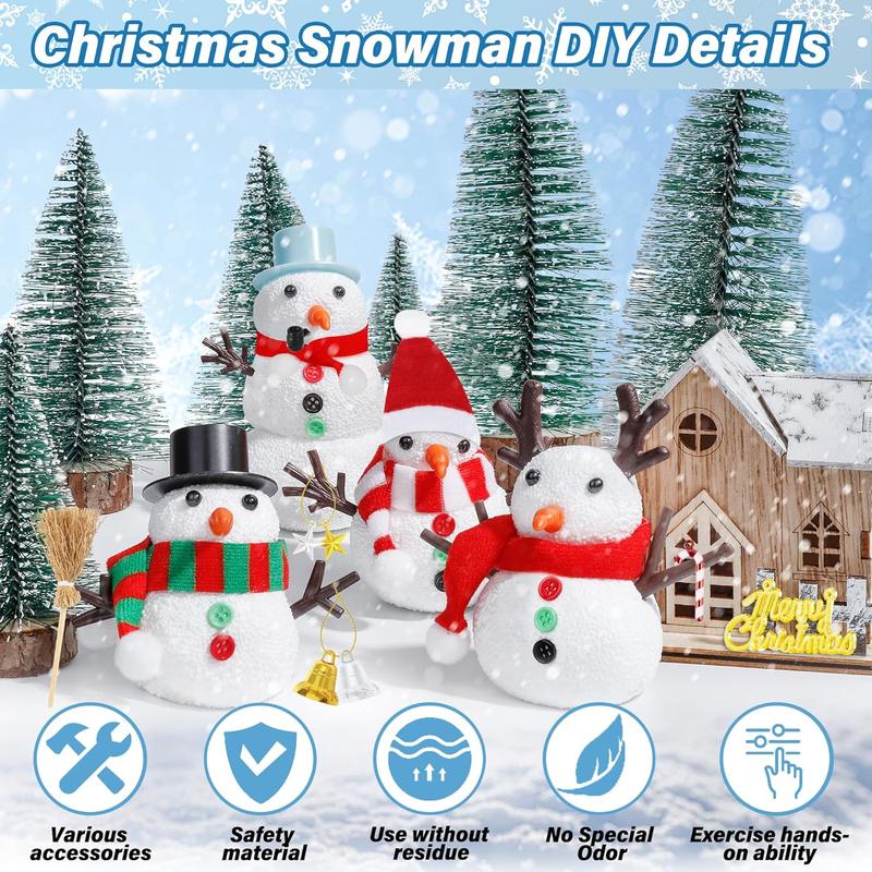 9 Pack Christmas Crafts DIY Snowman Kit, Build a Snowman Winter Christmas Activities Set Indoor, Snowman Creative Air Dry Modeling Clay Crafts Kit for Family School Party