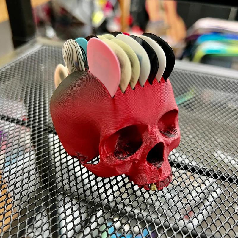 Mega Mohawk Skull Guitar Pick Holder - Holds 21 Picks for Music Lovers