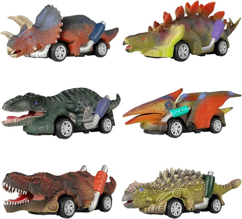 Dinosaur Toy Pull Back Cars,6 Pack Dino Toys for 3 Year Old Boys Girls and Toddlers,Boy Toys Age 3,4,5 and Up,Pull Back Toy Cars,Dinosaur Games with T-Rex