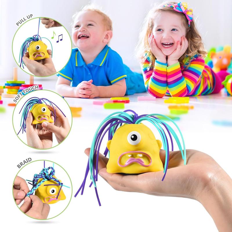 MVPTGRS Fatidge Toys Stress Relief and Anti Anxiety Toys, Fun Hair Pulling Fidget Screaming Monster Toys, Different Screams Made by Hair Pulling, for 3 4 5 6 7+ Kids Boys and Girls