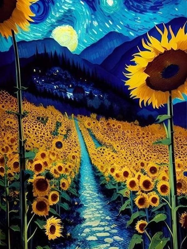 DIY Sunflower Diamond Painting Kits for Adults, 5D Diamond Art Painting for Beginner Arts Craft 12x16inch