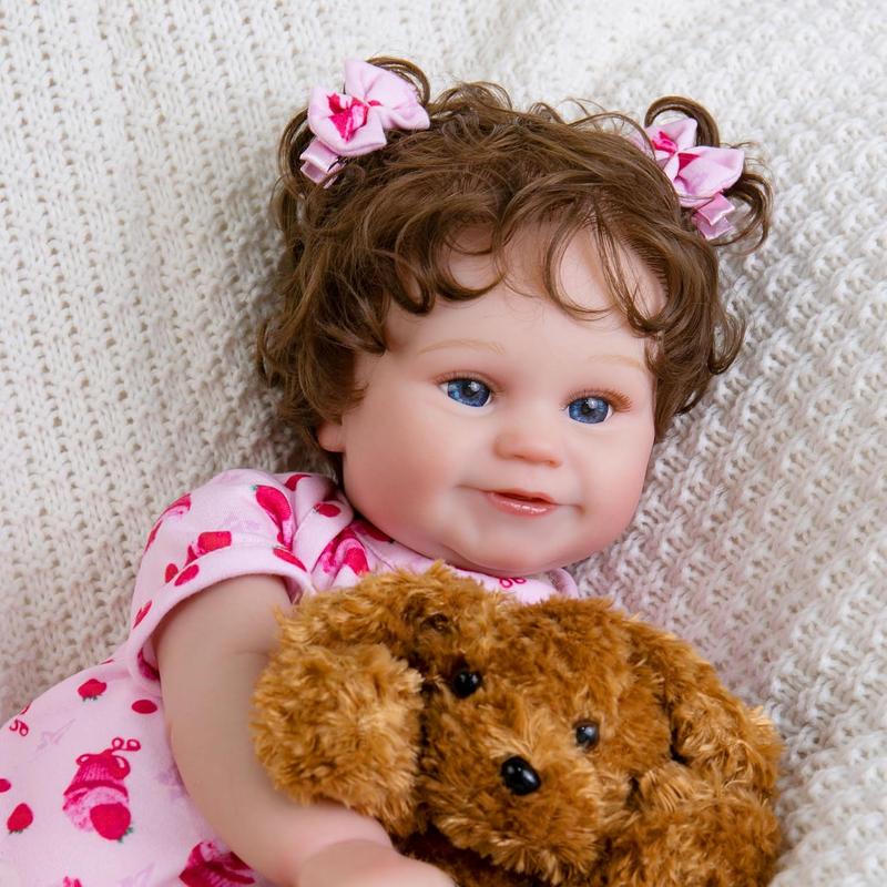 Lifelike Reborn Baby Dolls Girl-20- Inch Reborn Baby Dolls with Hair Baby Doll That Looks Real Girl Cloth Body Baby Dolls with Complete Accessories for Kids 3+, Lovely& Pretty Girls