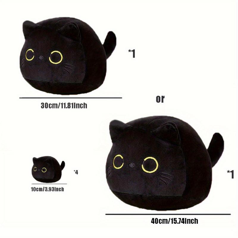 1 4Pcs 3D Cat Plush, Soft Cute Cat, Plush Stuffed Animal Kawaii Cushion for Home Decor, Birthdays, Valentine's Day, Accessories