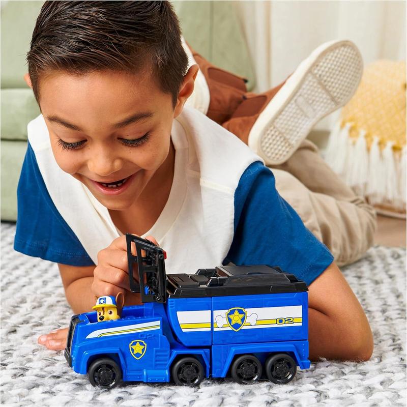 Paw Patrol, Big Truck Pup’s Chase Transforming Toy Trucks with Collectible Action Figure, Kids Toys for Ages 3 and up