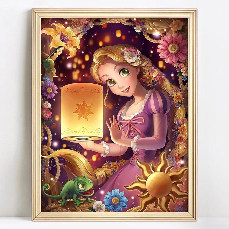 Princess Pattern DIY Diamond Art Painting Without Frame, DIY 5D Full Round Diamond Arts Painting Kit, Wall Art Decor For Home Living Room Bedroom