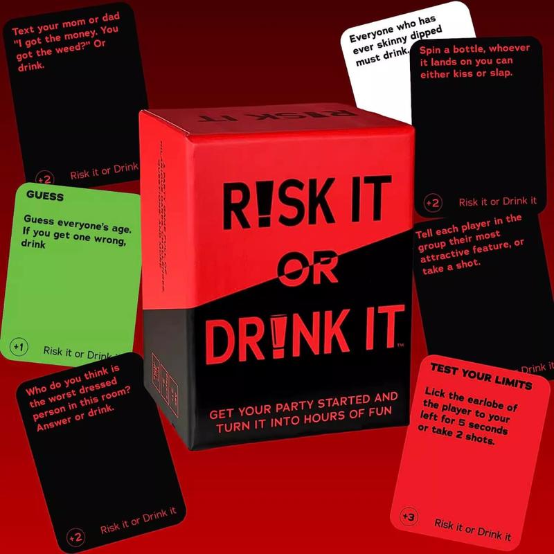 Fun Drinking Game for Parties: 150 Hilarious Dares & Risky Questions for Adults Games Nights - Adult Cards for Party Pregames, College or Bachelorette