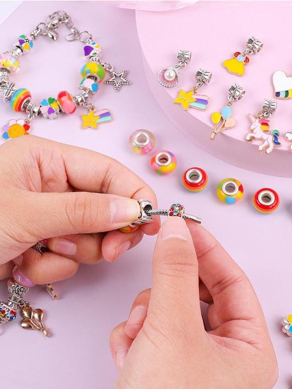 Unicorn Themed Jewelry Making Kit, Including Beads & Charms & Accessories, Diy Jewelry Making Kit for Bracelet Necklace Earrings Making, Cute Gift for Girls