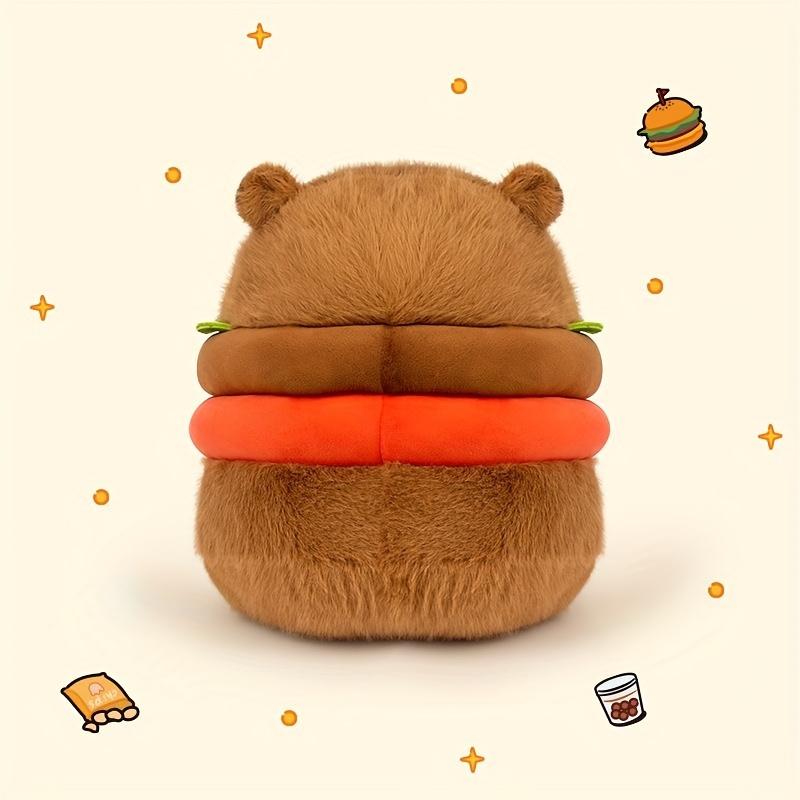 20cm 7.87inch Hamburger-Shaped Capybara Plush Toy - Soft, Cuddly, and Adorable Stuffed Animal - Unique Gift for Birthdays, Thanksgiving, and Christmas Celebrations