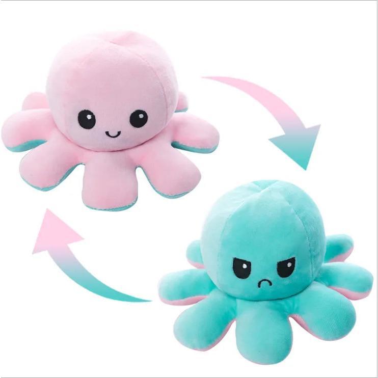 Cheerful Chameleon Octopus Plush Pillow: Mood Flipper!