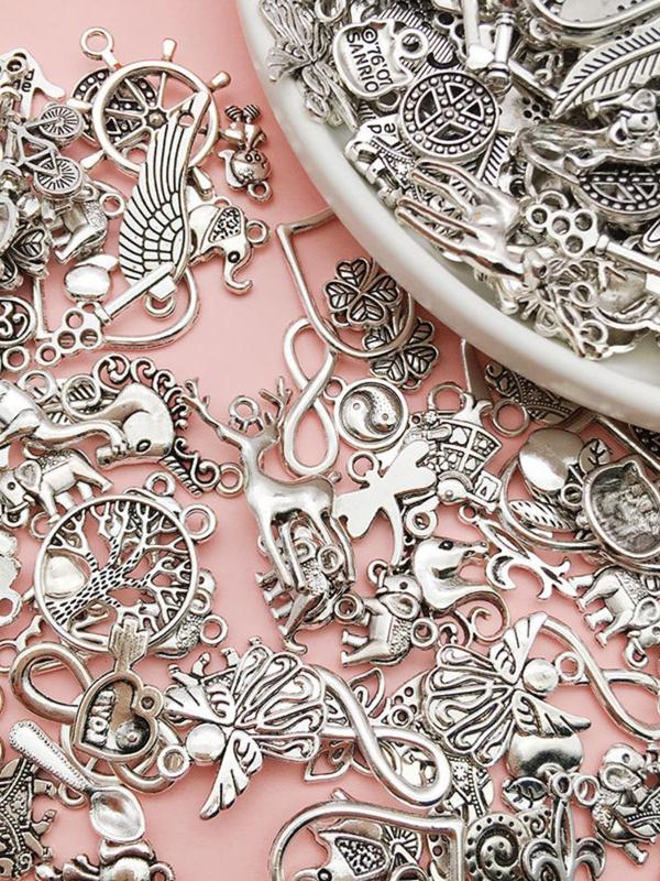 Vintage Style Alloy Pendant, 30 50pcs DIY Jewelry Accessories for Bracelet & Necklace & Earrings Making, Trendy All-match & Exquisite Jewelry for Birthday Gift