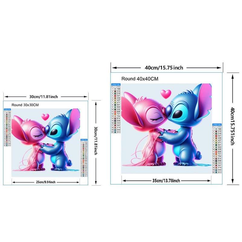 Cartoon Stitch Pattern Diamond Arts Colorful Painting Kit without Frame, DIY 5D Diamond Arts Crafts for Bedroom Home Wall Decor