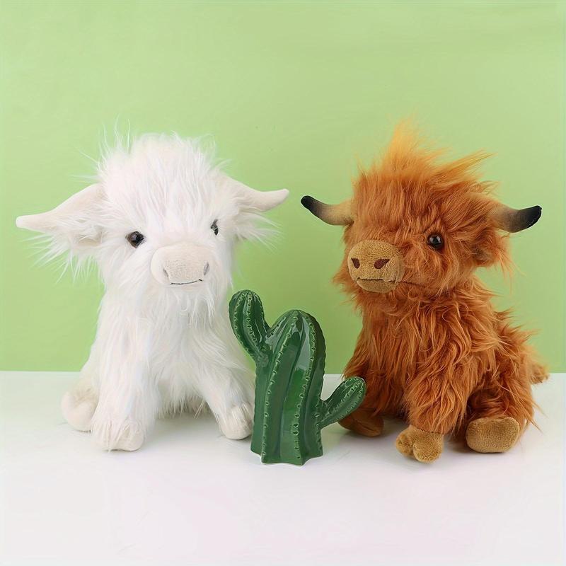 Highland Cow Plush Toy, 1 Count Cute Stuffed Animal Toy, Soft Plush Toy, Comfortable Hand Feel, Best Home Decoration, Christmas Gift