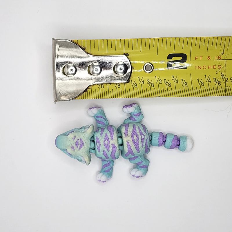 Rainbow Purple Stripe Tiger | 3D Printed Articulating Figurine Great Gift and Desk Figure