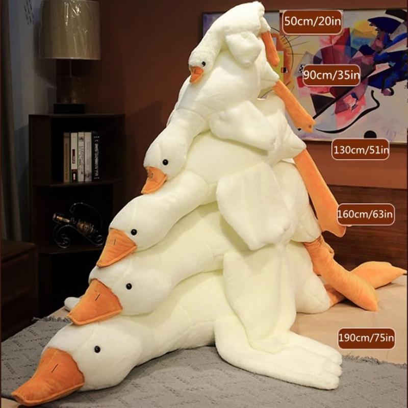 Goose Stuffed  Giant White Goose Plush Pillow,Cute Duck  Soft Hugging Swan Plush Pillow Gifts for  Adults(35in)