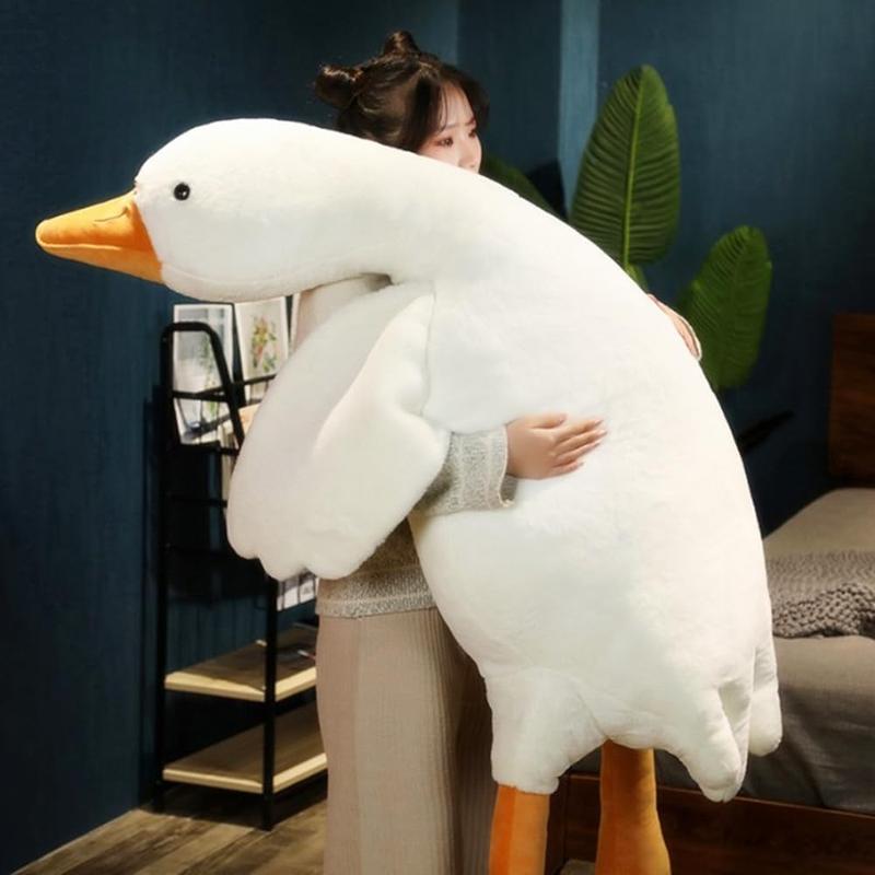 Goose Stuffed  Giant White Goose Plush Pillow,Cute Duck  Soft Hugging Swan Plush Pillow Gifts for  Adults(35in)