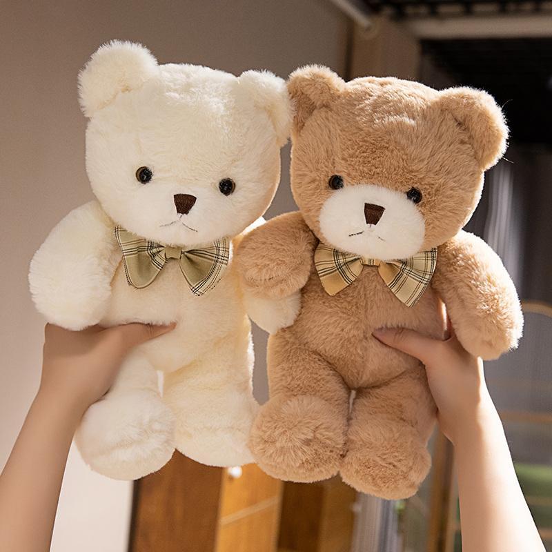 30cm 11.81in Bow Tie Teddy Bear Plush Toys Soft Teddy Bear Stuffed Plush Dolls Cute Bear Plushies Halloween Gift Cartoon Bear Pillow for Bedroom