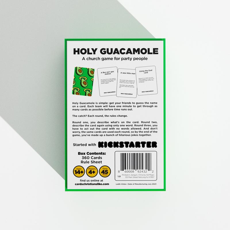 Holy Guacamole - Church Game for Party People - Christian Guessing Game (Explain, Charades, One-Word) - 360 Bible Cards - Bible Trivia for Families, Small Groups, Youth Groups, Bible Studies