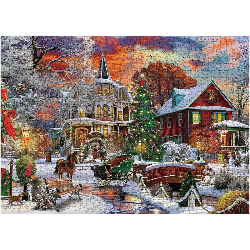 Adult Christmas Countdown calendar Puzzle 1000 pieces, Christmas Countdown Festival, Winter 2024 beautiful snowman