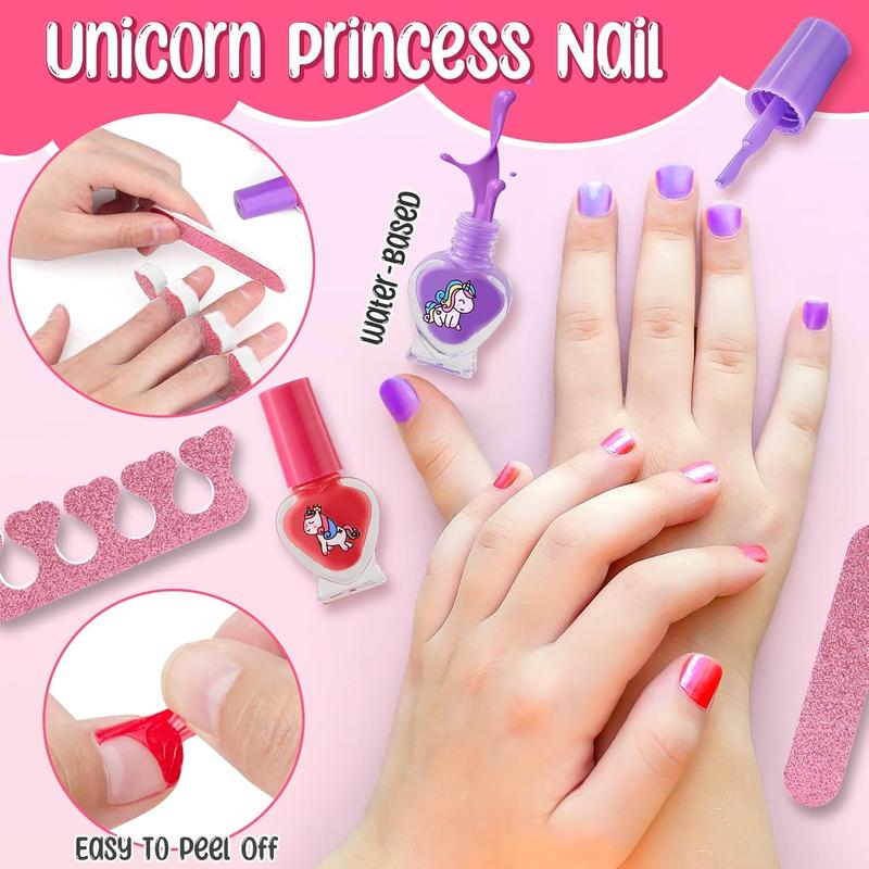 Christmas gift Unicorn Gifts for Girls Toy Kids Makeup Kit with Princess Dress Up Set & Cloak & Purse & Mask & Real Make up & Jewelry, Birthday Gift Toy for Little Girl Toddlers Age 3 4 5 6 7 8 Year Old