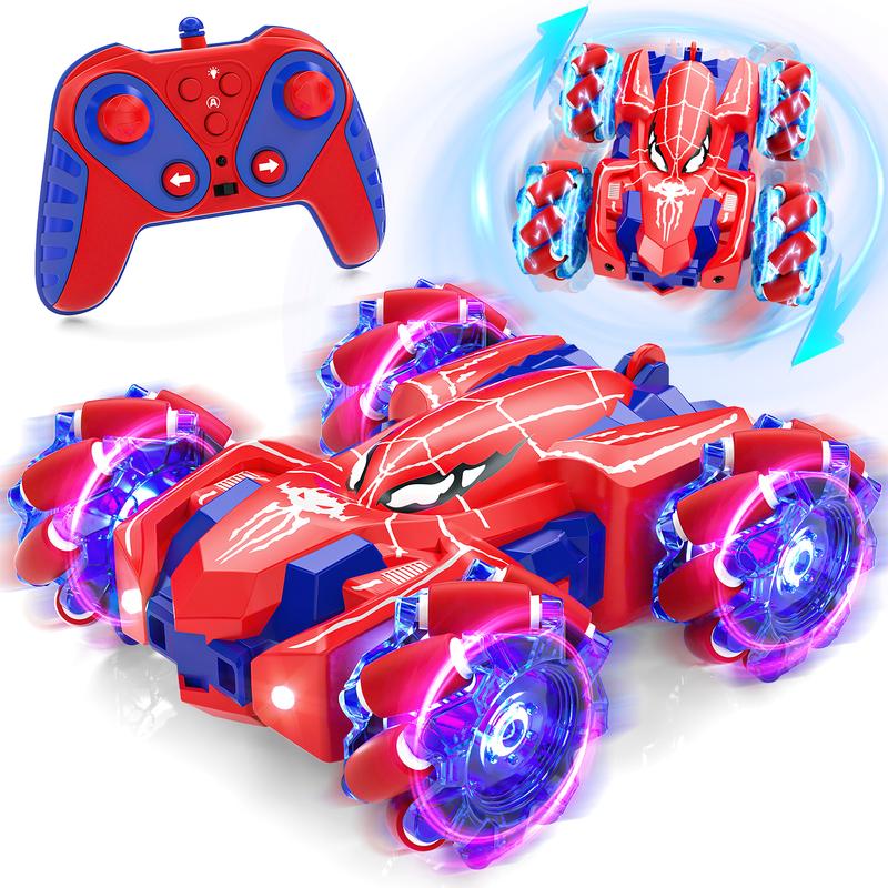 Spider Remote Control Car-Double Sided RC Stunt Car Outdoor Toys For Kids, 360° Flip 4WD Rechargeable Race Car, Girls Boys Gifts, 360° Rotating RC Stunt Car