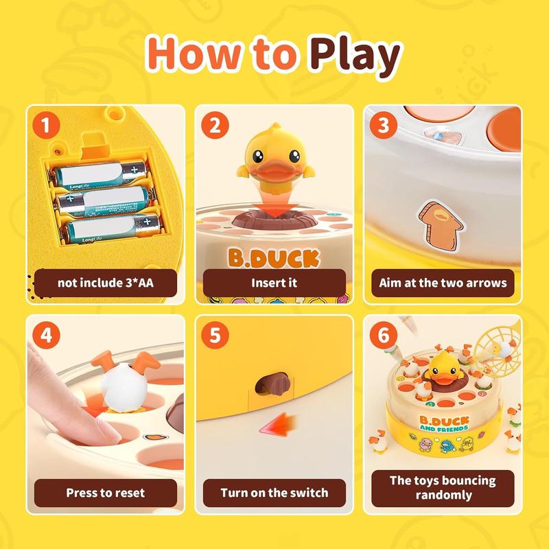 B.Duck Games for Kids Age 4-6, Bounce and Catch Duck Board Games for Kids 4-8, Family Board Games for 5-7 Boys Girls, Birthday Gifts Christmas Party Games for Toddlers 3-5