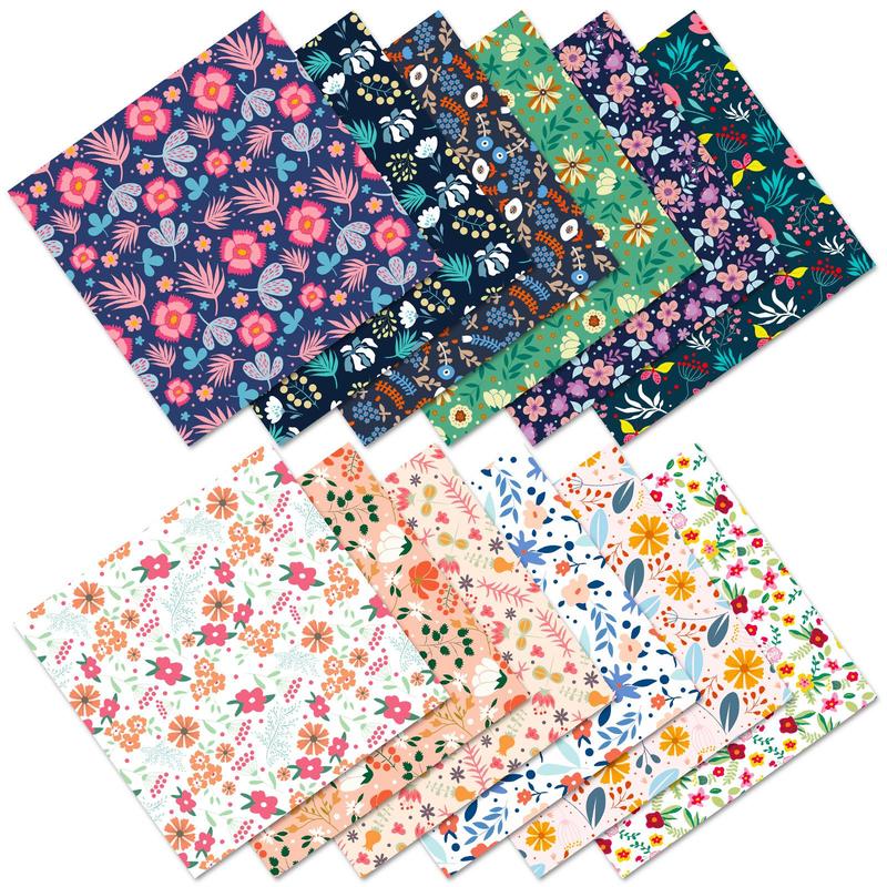 24pcs set Rural Floral Pattern Decorative Craft Paper, Aesthetics Decor Paper, DIY Material for Scrapbooking & Journal Making