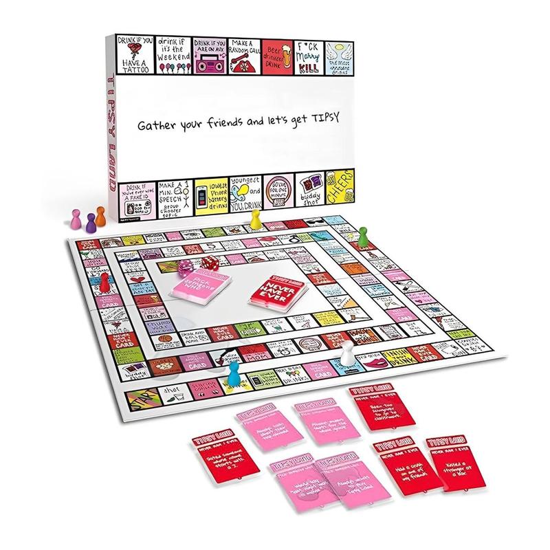 Party Board Game, 1 Set Fun Drinking Board Game for Parties, Couples Game Night Drinking Game, Adult Drinking Game for College or Bachelor Party