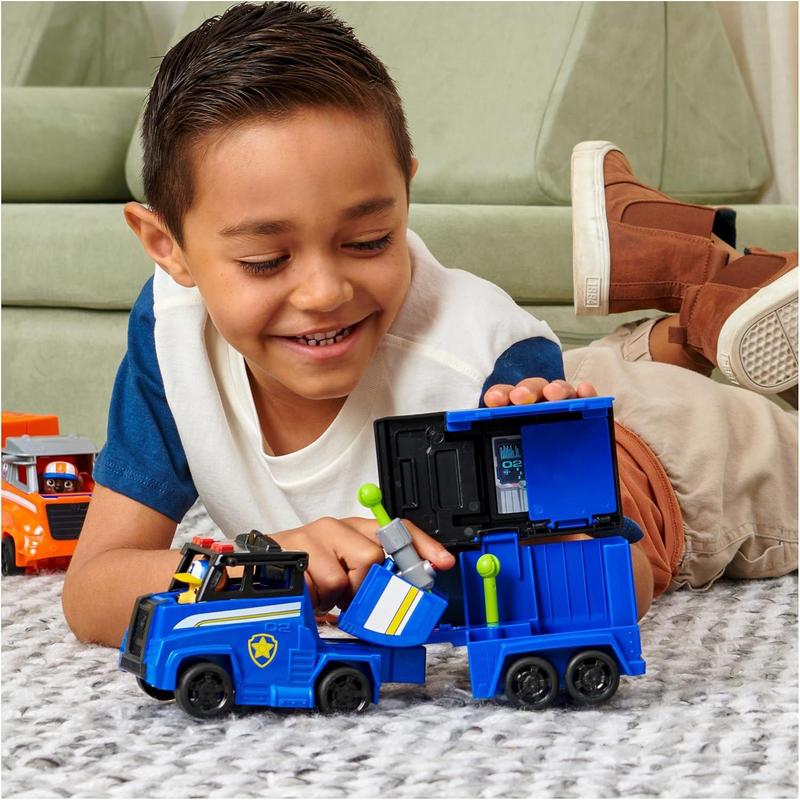 Paw Patrol, Big Truck Pup’s Chase Transforming Toy Trucks with Collectible Action Figure, Kids Toys for Ages 3 and up