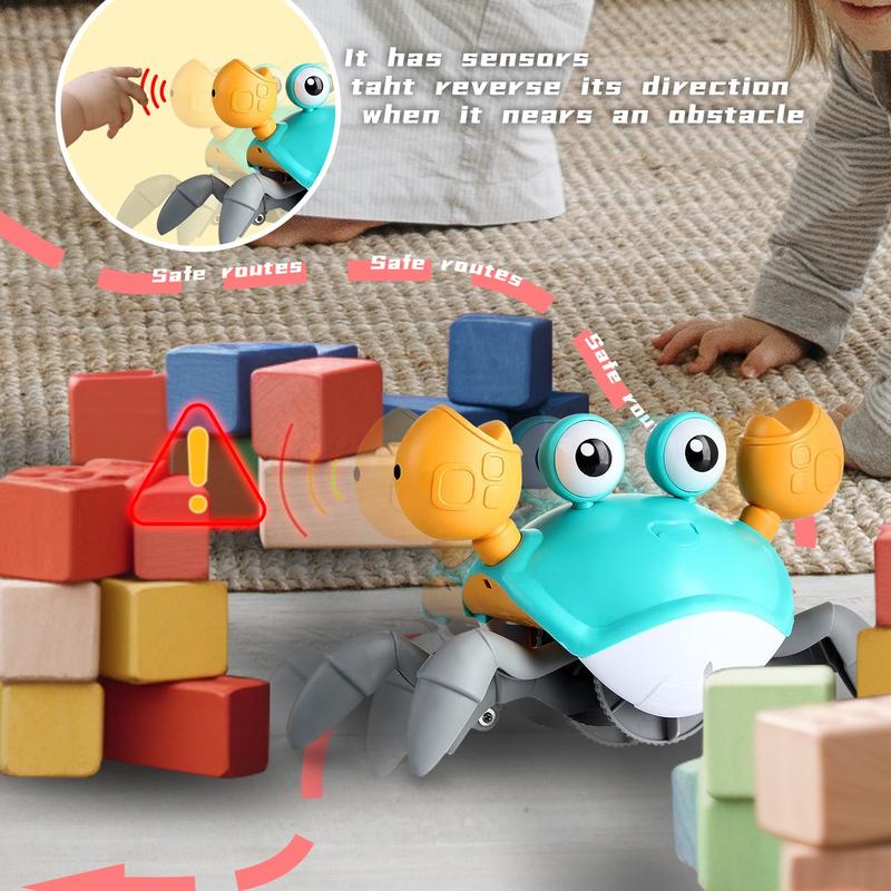 TFS Top·Fans Crawling Crab Toy Pro: 2024 Tummy Time Activity Essentials - Dancing Crawly Crabby with Volumn&Speed Control Mute - Music and Light