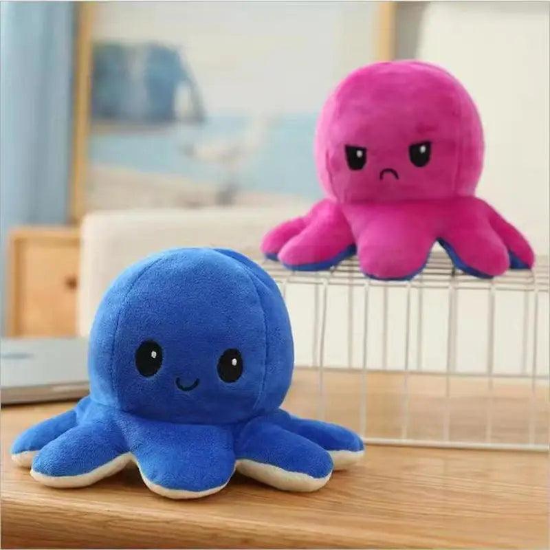 Cheerful Chameleon Octopus Plush Pillow: Mood Flipper!