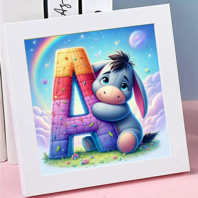 Cartoon Eeyore Pattern DIY Diamond Arts Colorful Painting Kit without Frame, DIY 5D Diamond Arts Colorful Painting Kit, Wall Art Decor for Home