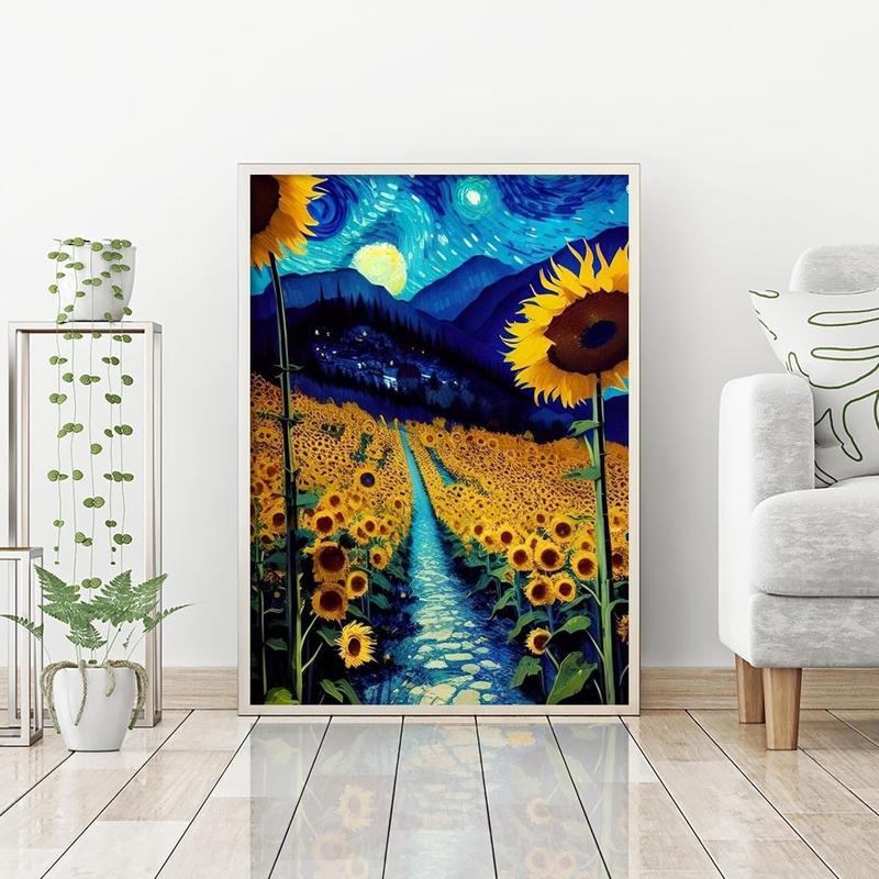 DIY Sunflower Diamond Painting Kits for Adults, 5D Diamond Art Painting for Beginner Arts Craft 12x16inch