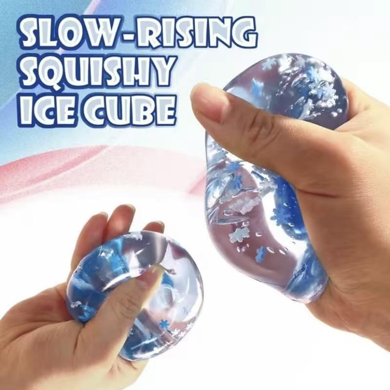 Schylling NeeDoh Nice Cube- Sensory Toy with a Dreamy Smooth Squeeze - Raindrop Shape in Assorted Colors Blue, Pink, and Purple - One Random Color