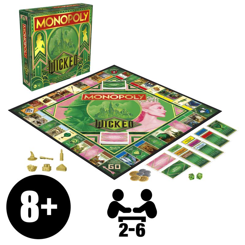 Monopoly Wicked Edition Board Game | Family Fun for Kids, Teens, and Adults | Classic Game Night Entertainment for Ages 8+ | Perfect Gift for Fans of Wicked