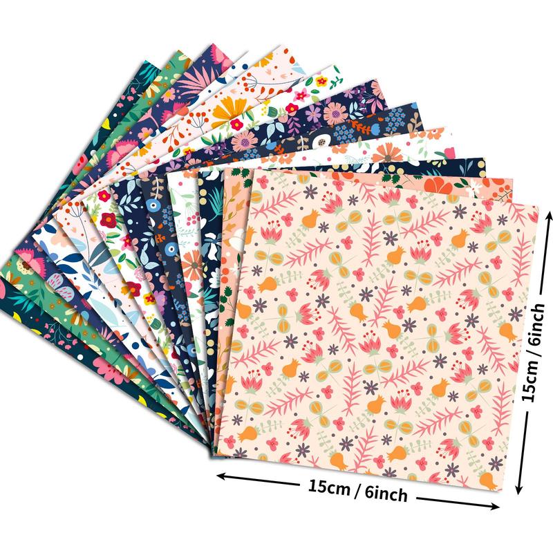 24pcs set Rural Floral Pattern Decorative Craft Paper, Aesthetics Decor Paper, DIY Material for Scrapbooking & Journal Making