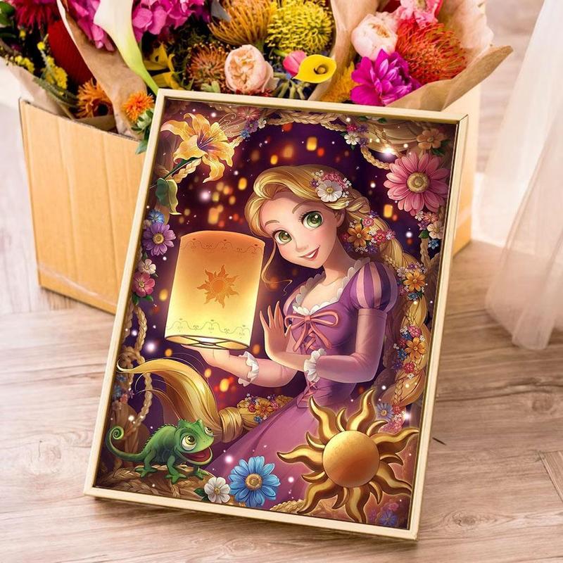 Princess Pattern DIY Diamond Art Painting Without Frame, DIY 5D Full Round Diamond Arts Painting Kit, Wall Art Decor For Home Living Room Bedroom