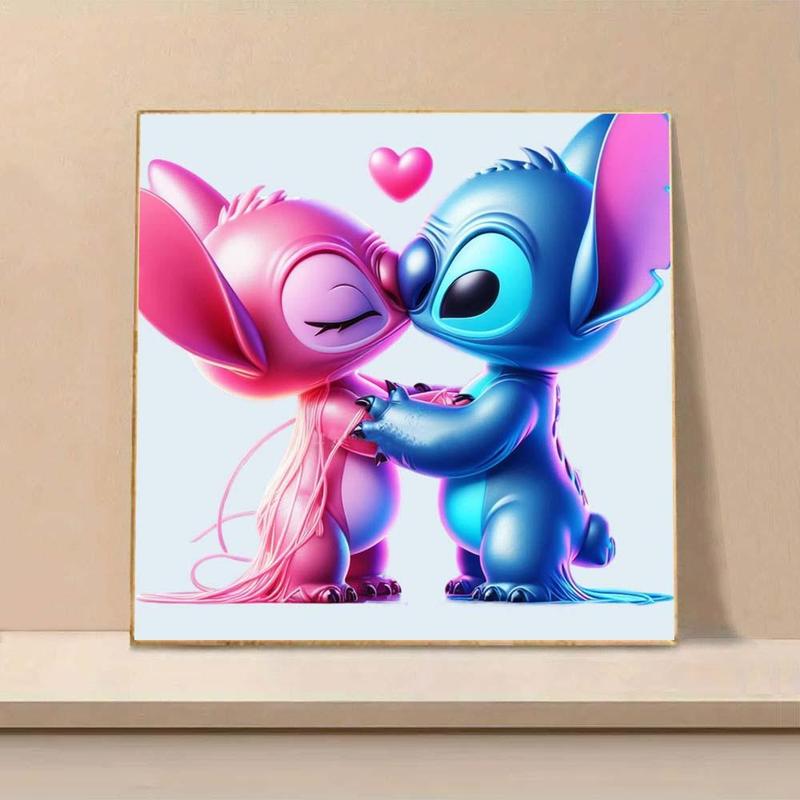 Cartoon Stitch Pattern Diamond Arts Colorful Painting Kit without Frame, DIY 5D Diamond Arts Crafts for Bedroom Home Wall Decor