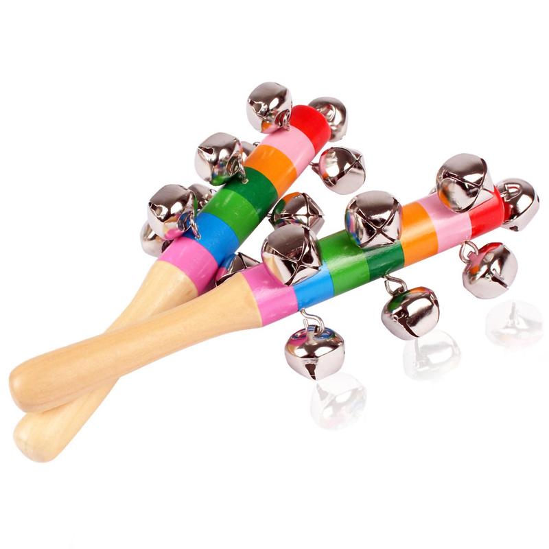 Christmas Colorful Hand Jingle Bell for Children without Box, Educational Toy for Boys and Girls, Musical Instruments & Accessories, Christmas Gift