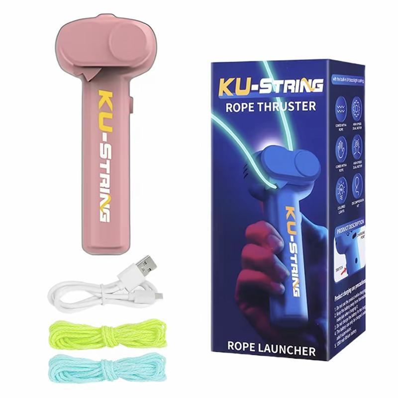 The Original Glow-In-The-Dark String Shooter Toy w  Dual Built-in UV Blacklights - Safe Fun Adult & Kids Rope Launcher Christmas Gifts