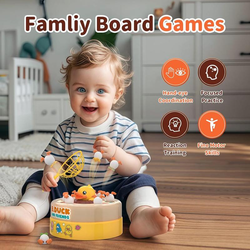 B.Duck Games for Kids Age 4-6, Bounce and Catch Duck Board Games for Kids 4-8, Family Board Games for 5-7 Boys Girls, Birthday Gifts Christmas Party Games for Toddlers 3-5