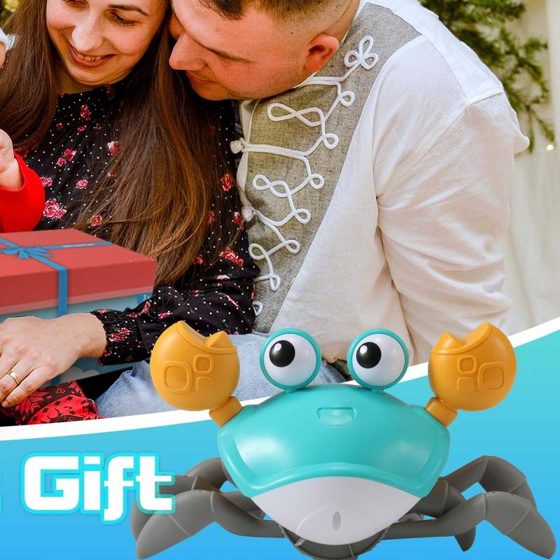 TFS Top·Fans Crawling Crab Toy Pro: 2024 Tummy Time Activity Essentials - Dancing Crawly Crabby with Volumn&Speed Control Mute - Music and Light