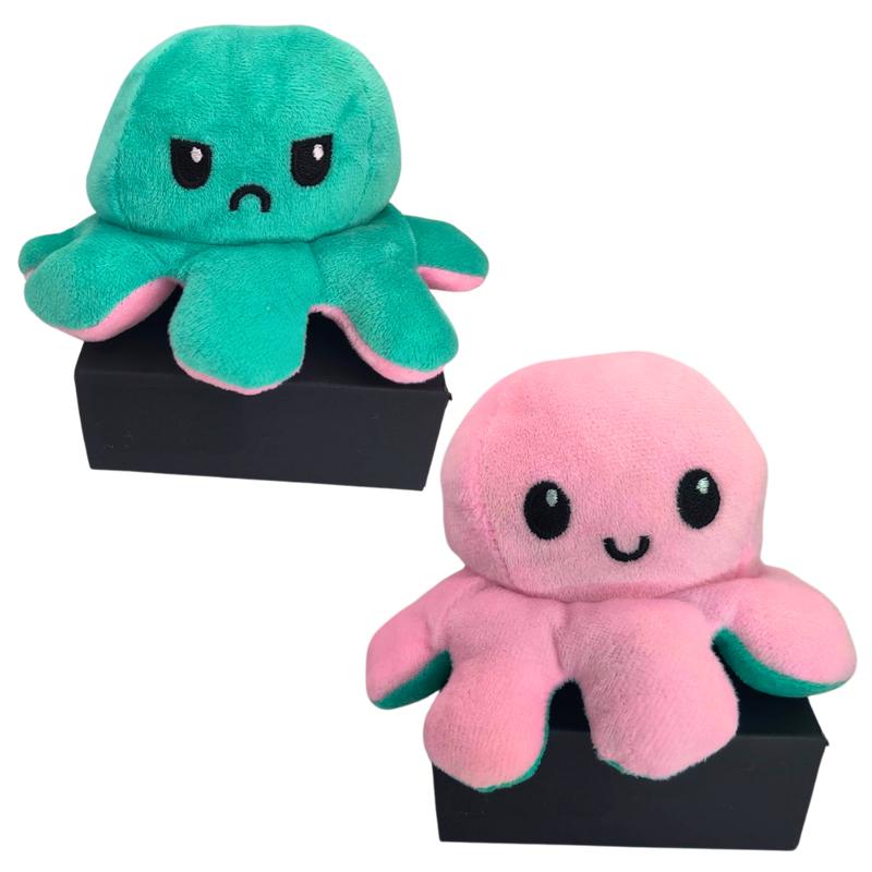 Cheerful Chameleon Octopus Plush Pillow: Mood Flipper!