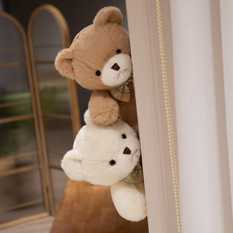 30cm 11.81in Bow Tie Teddy Bear Plush Toys Soft Teddy Bear Stuffed Plush Dolls Cute Bear Plushies Halloween Gift Cartoon Bear Pillow for Bedroom