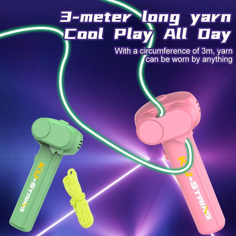 The Original Glow-In-The-Dark String Shooter Toy w  Dual Built-in UV Blacklights - Safe Fun Adult & Kids Rope Launcher Christmas Gifts