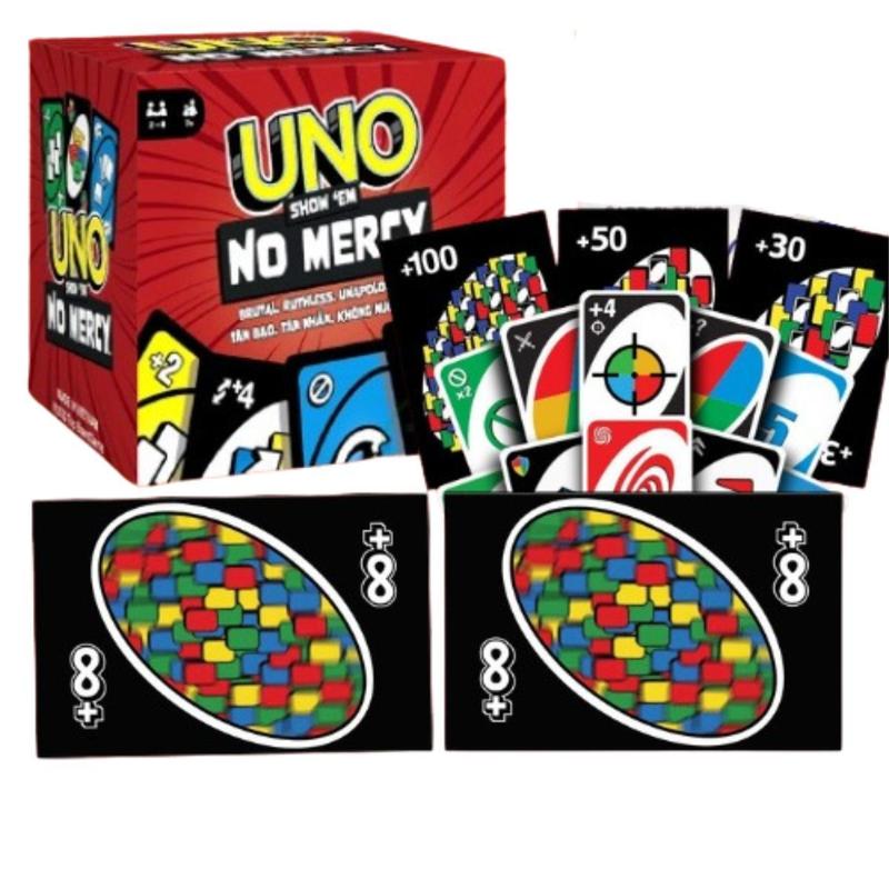 UNO card game - UNO NOMERCY PLUS Upgraded Game - 165-196 Cards with +10 Harsh Rules